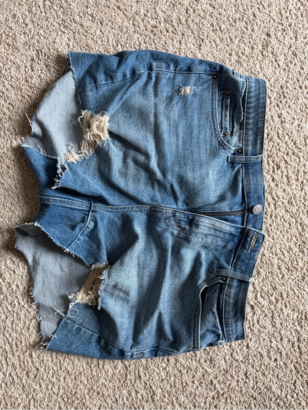 torrid Blue Distressed Denim Jean Shorts
